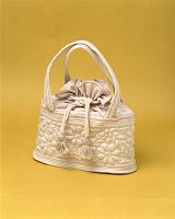 Sac beige motif blé et marguerites
